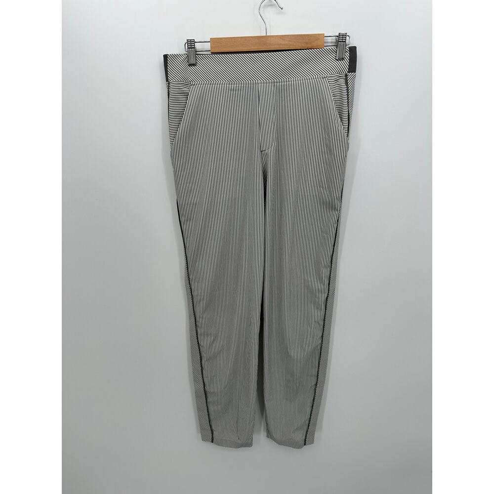 Athleta Womens Brooklyn Mid Rise Ankle Pant Size 8 Gray Striped Pull On Stretch